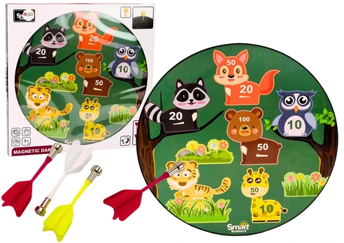 Lean Toys Magnetic Animals Žalias Arcade Darts Game