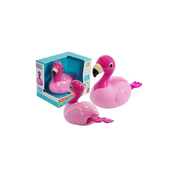Lean Toys Vonios flamingas plūduriuoja ant vandens