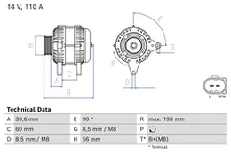 BOSCH 0 986 084 930 Kintamosios srovės generatorius