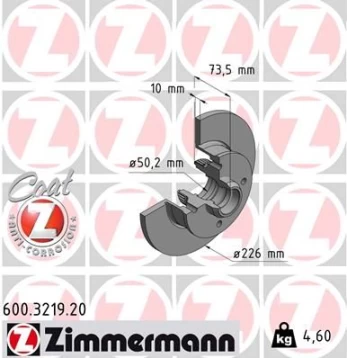 Stabdžių diskas ZIMMERMANN 600.3219.20