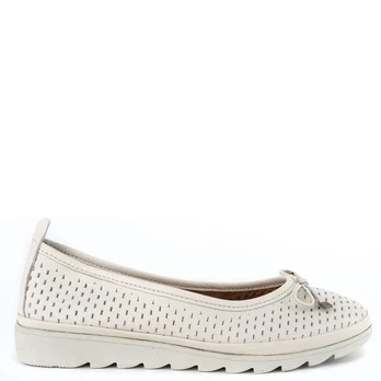 GRUNER SCHUHE Balerinos moterims, Balta, Ballerinas