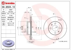 Stabdžių diskas BREMBO 09.9503.10 kaina