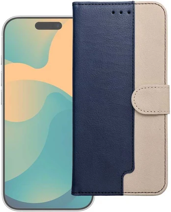 Dėklas su klapką na Xiaomi Redmi NOTE 15 5G Split Book granatowo-kremowe