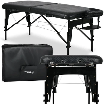 Masažo stalas sulankstomas ESTETIC BLACK 75 cm, juodas