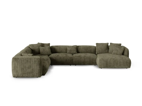 Modular Left Corner Sofa, "Martina", 6 Seats, 420x330x75, Moss Green