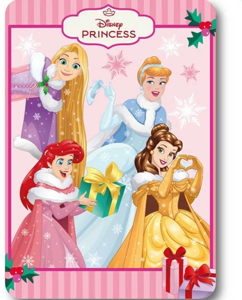 Disney princesės šventinė fėjos kalėdinė vilnonė antklodė 100x140cm