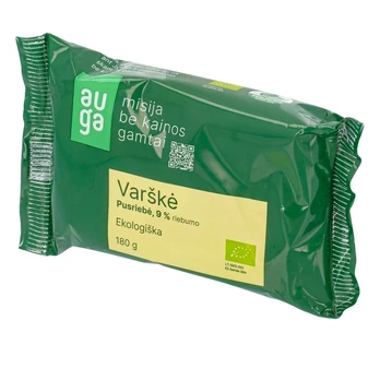 Ekologiška varškė AUGA, 9% rieb., 180 g