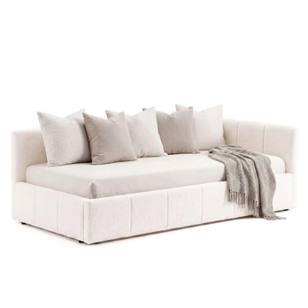 Lova CLAURA-R|90x200|Balta #6|Boucle
