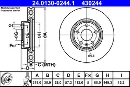 ATE 24.0130-0244.1 Brake Disc kaina