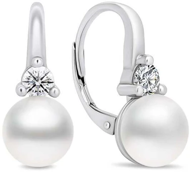 Brilio Silver Unique sidabrinis earrings with pearls and zircons EA364W