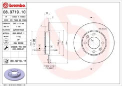 Stabdžių diskas BREMBO 08.9719.11 kaina