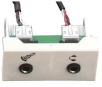 Garbot F22 2x Mini Jack Module. F/F. 20 cm. Baltas, Baltas, 45 mm, 22.5 mm