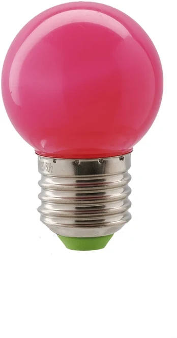 1W LED lemputė, rožinė, E27