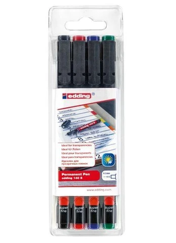 Edding 140 S OHP Marker Permanent 0,3 mm. 4vnt.