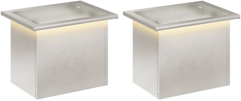 Sodo vazonas su LED 2 vnt. Sidabrinė 30 x 40 x 30 cm