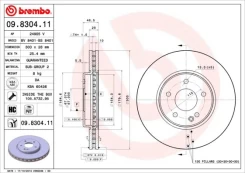 Stabdžių diskas BREMBO 09.8304.11 kaina