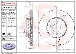 BREMBO 09.D549.23 Brake Disc kaina