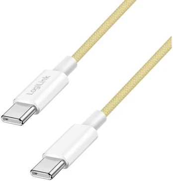 Cable | USB 2.0 | USB C plug,both sides | 1.5m | yellow | 480Mbps | 60W