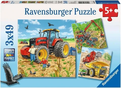 Ravensburger didelės mašinos 3x49d. - įvairios