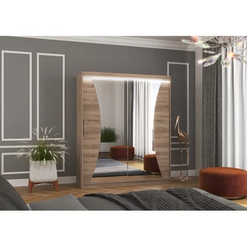 Sliding wardrobe with mirror and lighting LED CHARLOTTE 180