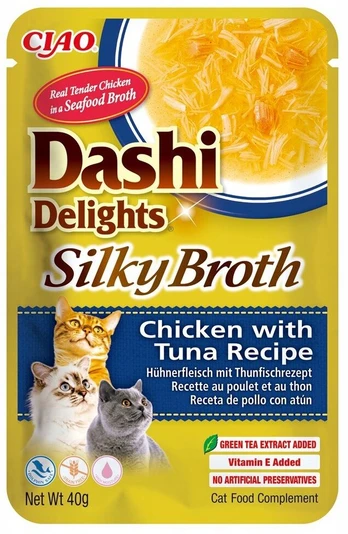 INABA Cat Dashi Delights Silky Broth Vištiena ir tunas 40g
