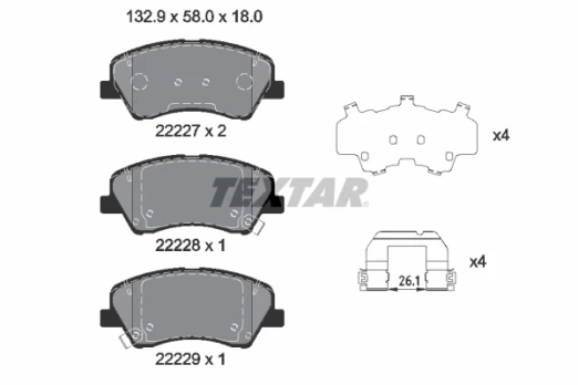TEXTAR 2222701 Brake pad set