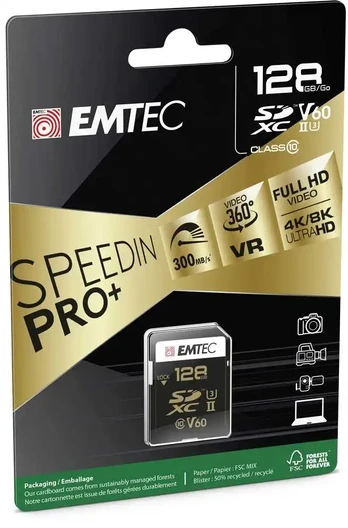 SD 128 GB UHS-II V60 SpeedIN Pro+
