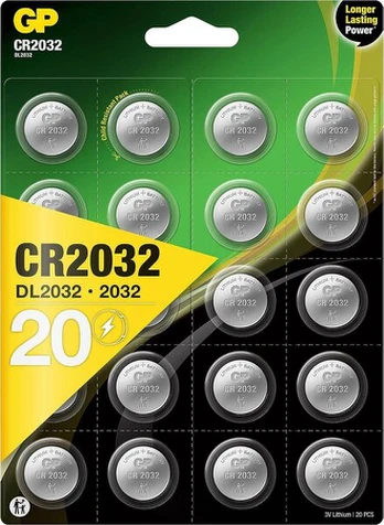 Gp Cr2032 3v baterijos, 20 vnt.