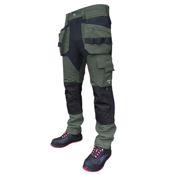 Kelnės su kišenėmis dėklais Titan Flexpro, green C64, Pesso