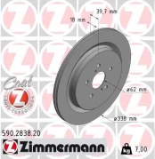 Stabdžių diskas ZIMMERMANN 590.2838.20 kaina