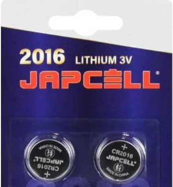 Lakuda Aps Japcell batteri 3,0V - CR2016 lithium - pakke a 2stk