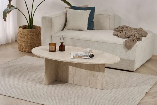 Kavos staliukas, Hanah Home, Orba, Travertinas, 120 x 40 x 65
