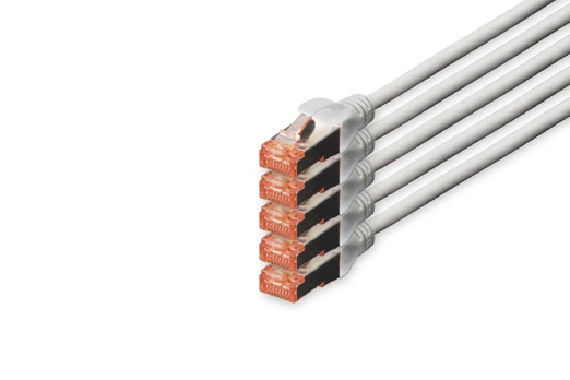 Digitus DK-1644-200-5 Patchkabel RJ45-Stecker, Cat6, S/FTP, 10m, grau
