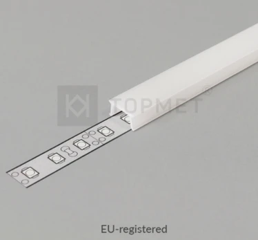 3m LED juostos profilio dangtelis C4, baltas (opal)