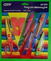 Fiorello dekoratyvinės žirklės GR-7625, 5 raštų, 16 cm
