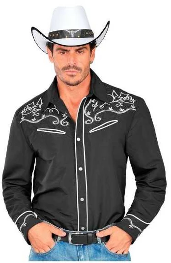 Widmann Sort cowboy skjorte