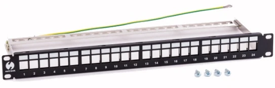 NETRACK 104-21 patch panel Keystone 19 colių 24 jungtys FTP su lentyna