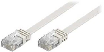 DELTACO U/UTP Cat6 patch cable, flat, 20m, 250MHz, baltas