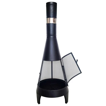 Židinys Limousin Chiminea, 126x45x45cm, juodas