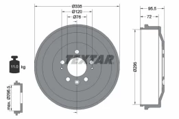 TEXTAR 94043900 Brake drum kaina