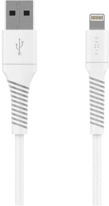 USB-A – „Lightning“ USB-kabelis „Fixed“, 1,2 m, baltas (FIXD2-UL12-WH)