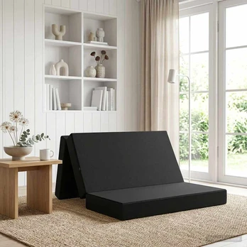 Čiužinys Sulankstomas Sofos Lova 160 x 67 x 45 cm Juoda