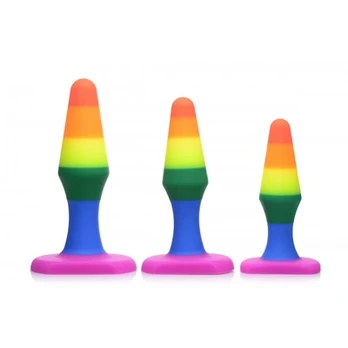 XR Brands Rainbow Silicone Anal Trainer Set - 3-Piece Graduated Plugs