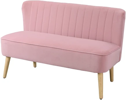 Aosom 2 vietų sofa, rožinė, 117 x 56,5 x 77 cm