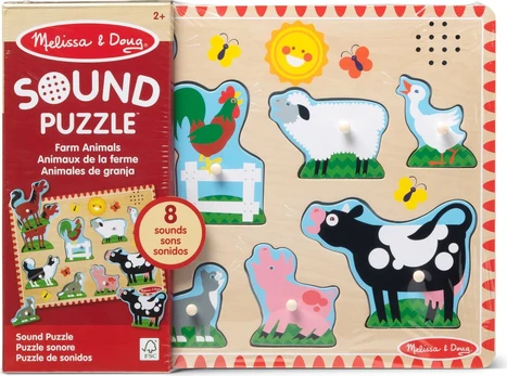 Melissa & Doug Farm Animals Sound Puzzle - 8 Pieces