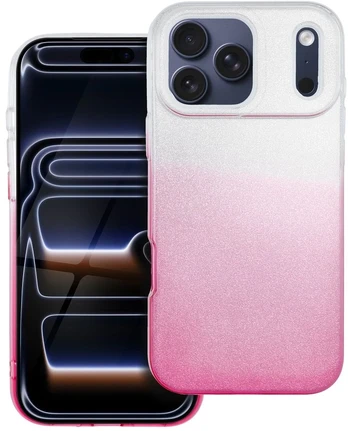 Blizgus permatomas rožinis dėklas iPhone 17 Pro Max / 18 Pro Max