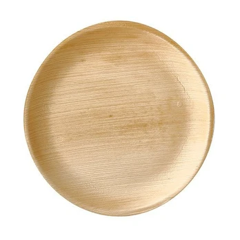 Palmių lapų lėkštė apvali 25 x 2 cm, 25 vnt.