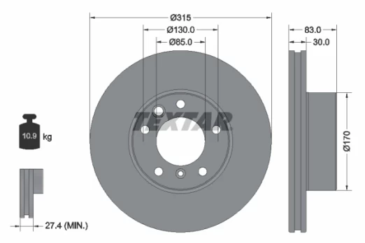 TEXTAR 92304905 Brake Disc
