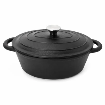 Ovalus emaliuotas ketaus puodas, 4L Black