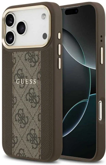 Dėklas Guess 4G Stripe MagSafe do iPhone 17 Pro Max ruda